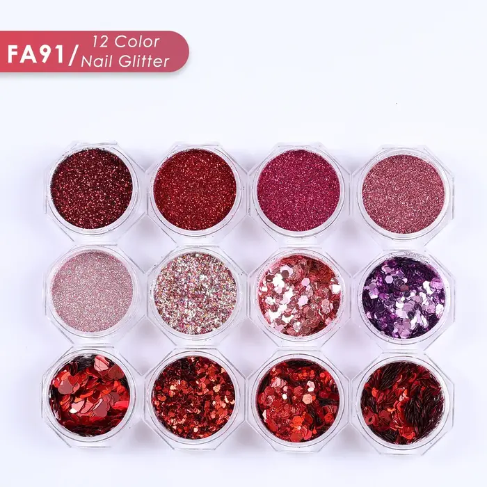 Magnifique ensemble de paillettes pour ongles marron