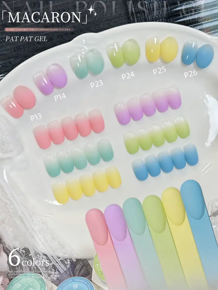Vernis à ongles semi-solide gel 6 couleurs Macaron