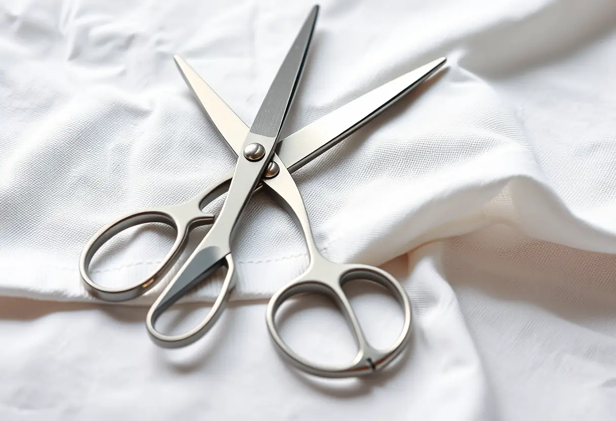 Scies à ongles de haute qualité posées sur un linge blanc